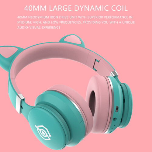 Wireless Bluetooth Headset with Cat-Ear Design and LED Light 1