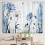 Blue Floral Kitchen Curtains Rustic Farmhouse Style 27.5x39 5