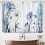 Blue Floral Kitchen Curtains Rustic Farmhouse Style 27.5x39 6