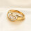 Women's Stainless Steel Shell Double Heart Ring Gold Size 7 2