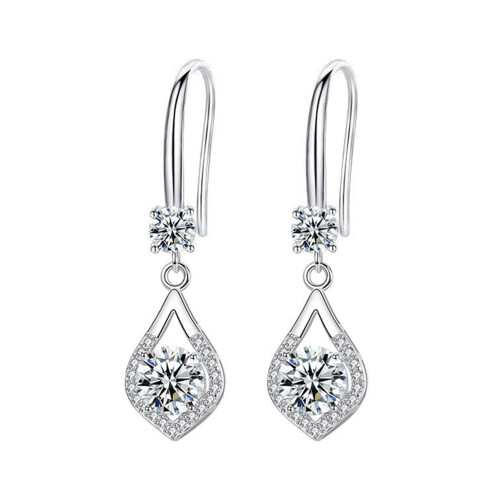 Women's Blue Rhinestone Water Drop Earrings 1 Pair
