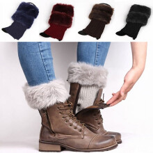 Women's Plush Leg Warmers Furry Knitted Winter Socks