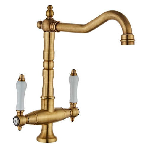 Kitchen Faucet Dual Handle Antique Brass 360 Rotation 1