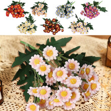 Fleurs artificielles de camomille en soie rose (12 pièces)