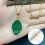 Nine-Tailed Fox Pendant Necklace Hand-Carved Green 1