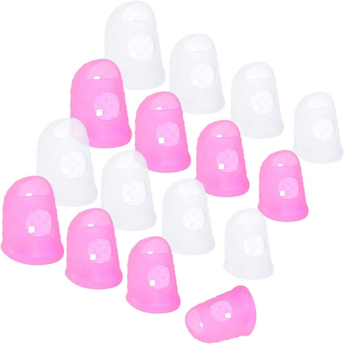 Silicone Finger Tips 4 Sizes 16 Pcs Blue Aqua