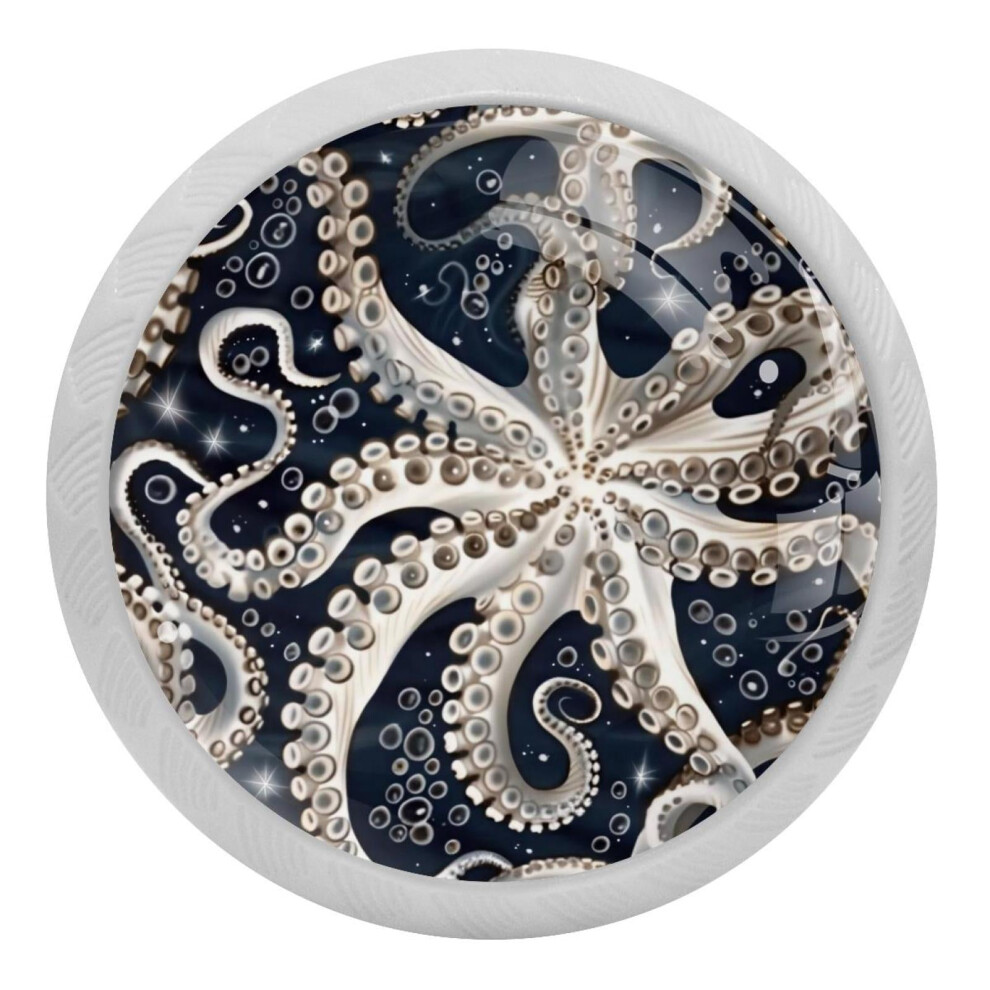 Octopus Feet Crystal Glass Cabinet Knobs 4 Pcs 9377112750385