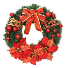 Artificial Christmas Wreath Green with White Lights Pine