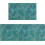 Teal Kitchen Rug Set 2 pcs Washable Non-Slip Floor Mat 1
