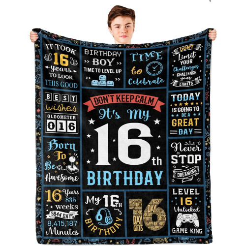 Couverture douce pour garçon de 16 ans, 152 x 127 cm