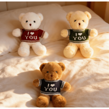 Valentine's Bear Plush Pillow Blue Soft Washable Cushion