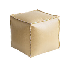 Faux Leather Moroccan Pouf Cover 18 Inch Footstool