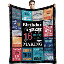 Blanket for 16th Birthday Boys 60x50 inches