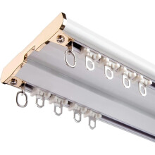 Rail de rideau de plafond double rangée robuste blanc 140 cm