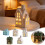 Ensemble de maison de Pâques en céramique avec éclairage LED pour décoration de table 1
