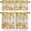 Kitchen Curtains and Valances Set Orange White Gold 1
