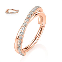 Surgical Steel Cartilage Hoop Earring with Zircon Cube