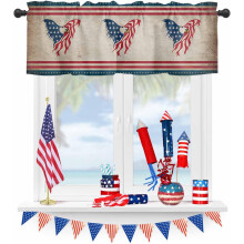 Independence Day Valance Curtains Red Stripe Star Eagle