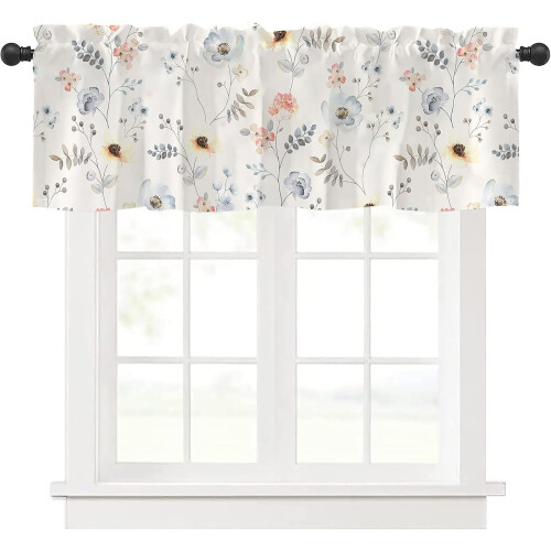 Kitchen Curtains Valance Rod Pocket 54x18 Inch Simple
