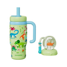 Whale Fountain Tumbler Stainless Steel with Handle Straw