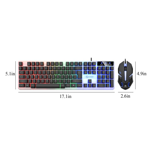 RGB Gaming Keyboard and Mouse Combo 104-Key Wired 2