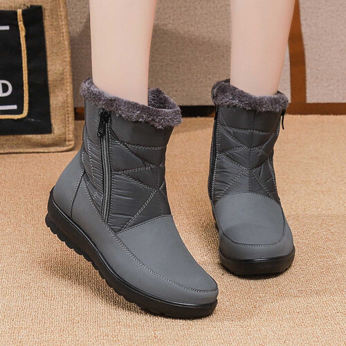 Women's Winter Boots Waterproof Side Zip Grey Size 8.5 1