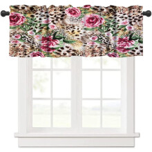Leopard Valance Curtain Cheetah Flower Print 54x18 Inch