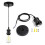 Black Pendant Light Fitting Industrial Style Adjustable 1