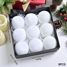 Black Velvet Christmas Ornaments 80mm 9-Pack