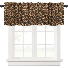 Cheetah Print Valance Curtain Brown Leopard 54x18 inch