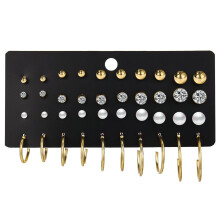 Gold Dainty Stud Earrings Multipack 20-Pair Hypoallergenic