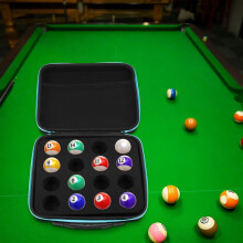 Billiard Ball Carrying Case with Mesh Pocket and Double