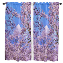 Watercolor Pink Cherry Blossom Curtains for Living Room