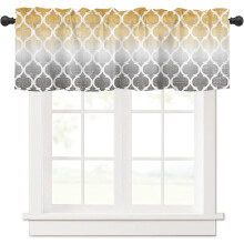 Morocco Window Valance Yellow-Grey Ombre 54x18 inch Light