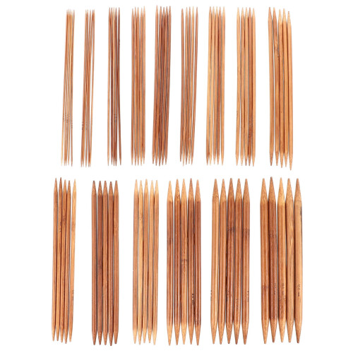 Wood Knitting Needles Double Pointed Set 75pcs