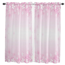 Watercolor Pink Cherry Blossom Curtains for Living Room