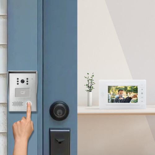 7英寸有线可视对讲门铃系统 LCD显示屏 1