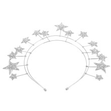 Silver Star Tiara Crown for Weddings 1 Pack