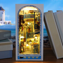Lieonvis 3D Wooden Miniature House Kit for Book Nook Decor