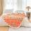 Sherpa Fleece Throw Blanket Checkered Pattern Orange 50x60 6