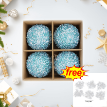 Christmas Tree Decorations Set Blue 4 Pieces