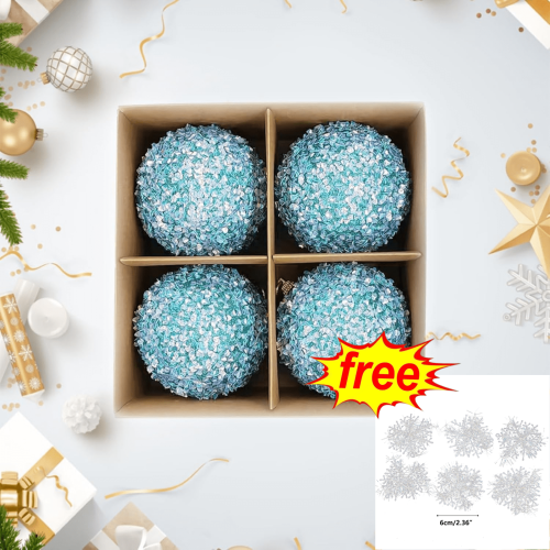 Christmas Tree Decorations Set Blue 4 Pieces
