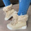 Women's Snow Boots Beige Size 7 4
