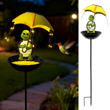 Solar Bird Feeder and Courtyard Light Ground Insert Fixture