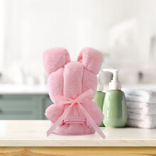 Reusable kitchen dish cloths coral velvet bear shape 4-pack