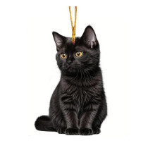 Black Cat Christmas Ornament Acrylic 2D Pendant