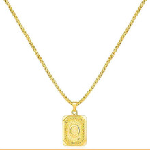 A-Z Letter Pendant Necklace Yellow Gold Plated Stainless