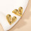 Heart Earlobe Earring Stainless Steel 1 Pair 1