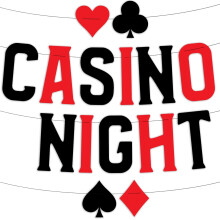 Casino Glitter Banner for Las Vegas Party Decorations