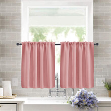 Pink Short Curtains Rod Pocket 30x36 Inch 2 Pack